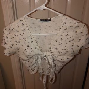 Brandy Melville wrap top white